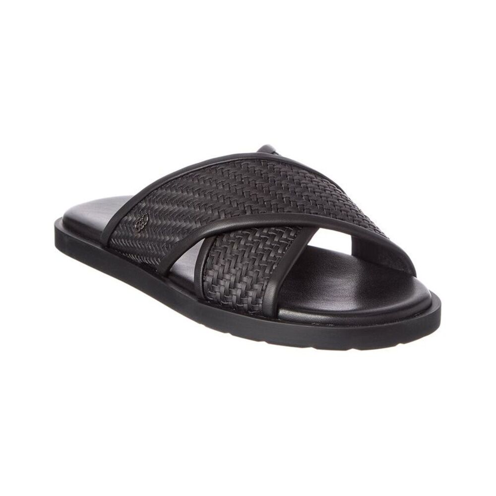 Ferragamo Leather Slide, Black